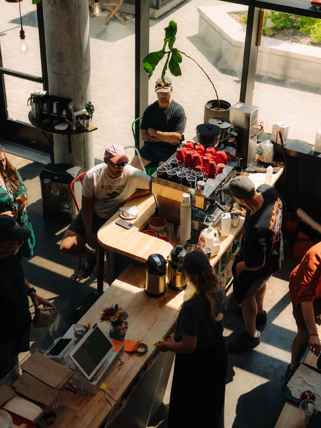A view over the coffee bar and seating inside Espresso 46